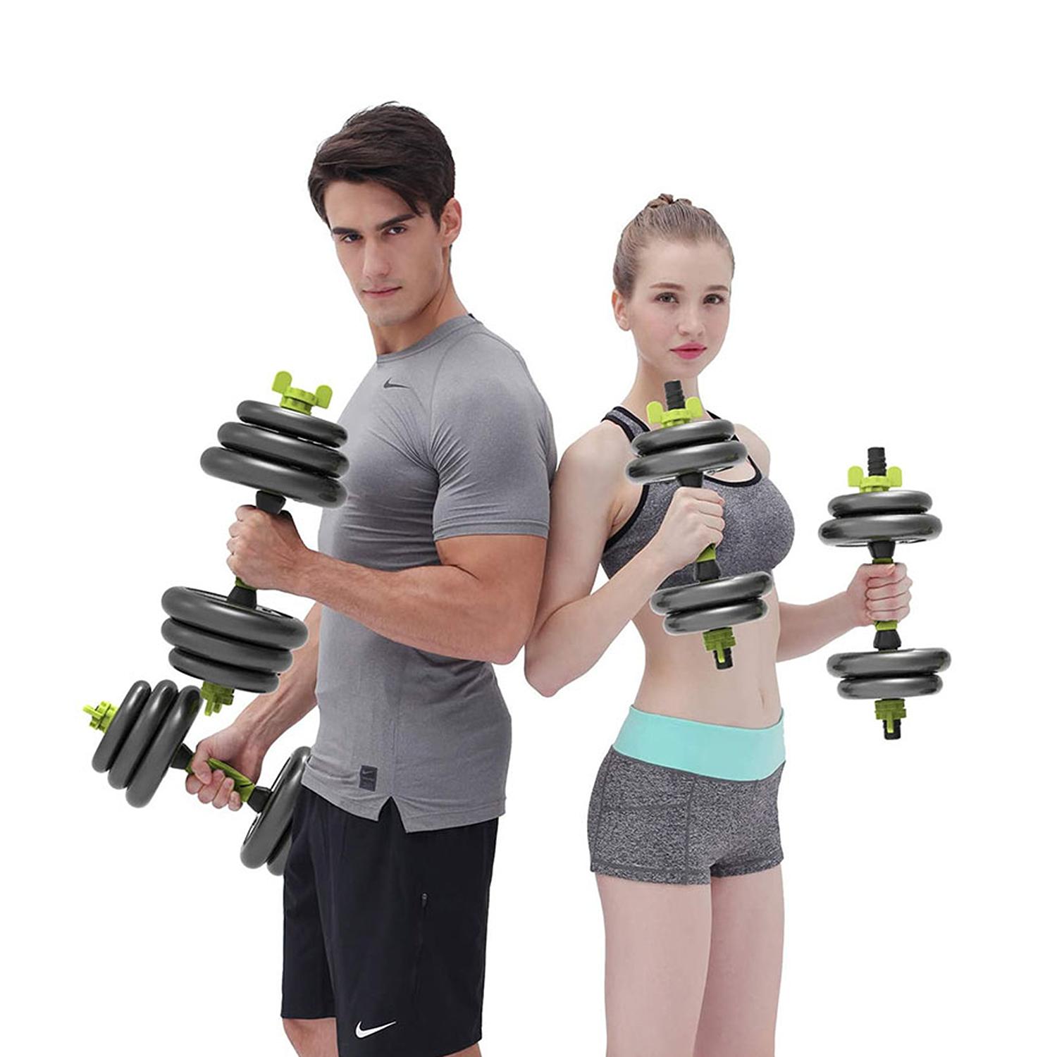 SET MANCUERNAS SPORTIME ACERO 40 KG ARMABLES MULTIFUNCIÓN - 4