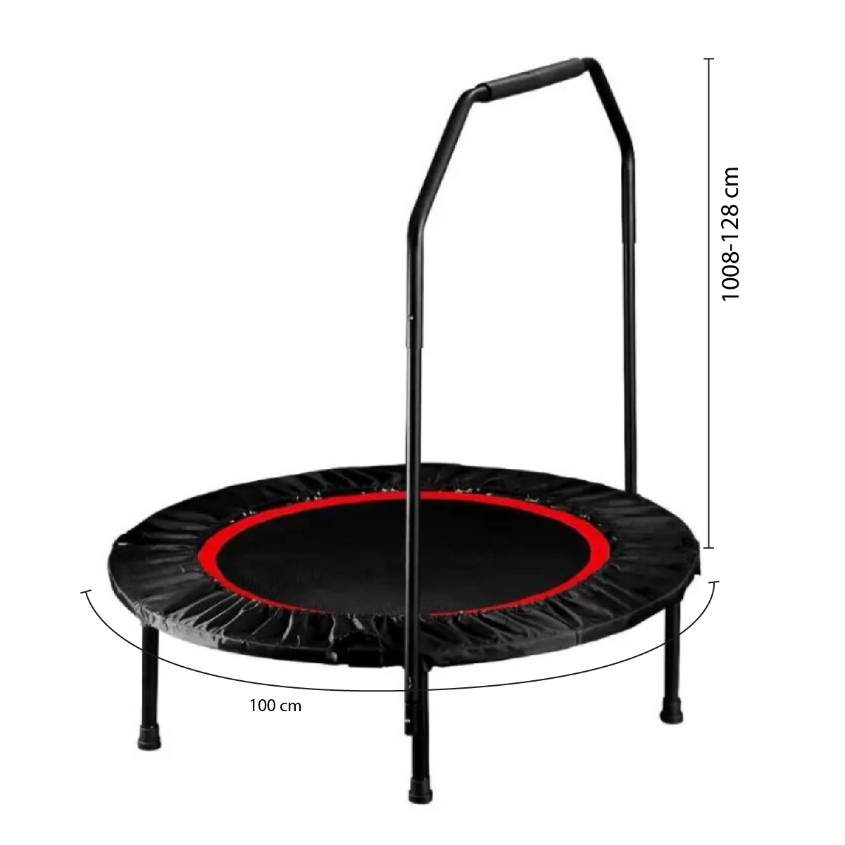 TRAMPOLÍN SPORTIME FITNESS REDONDO CON MANGO Y COBERTOR 100 CM ROJO - 2