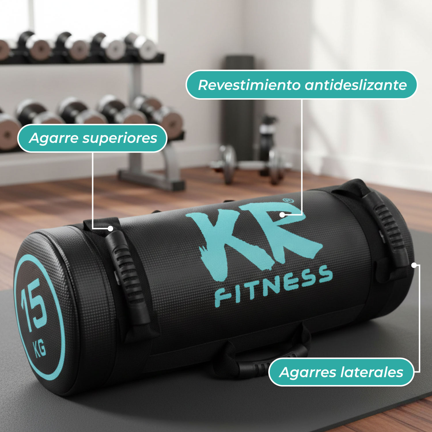 SACO BULGARO SPORTIME DE ENTRENAMIENTO CROSSFIT CON ARENA PESO 15KG - 6