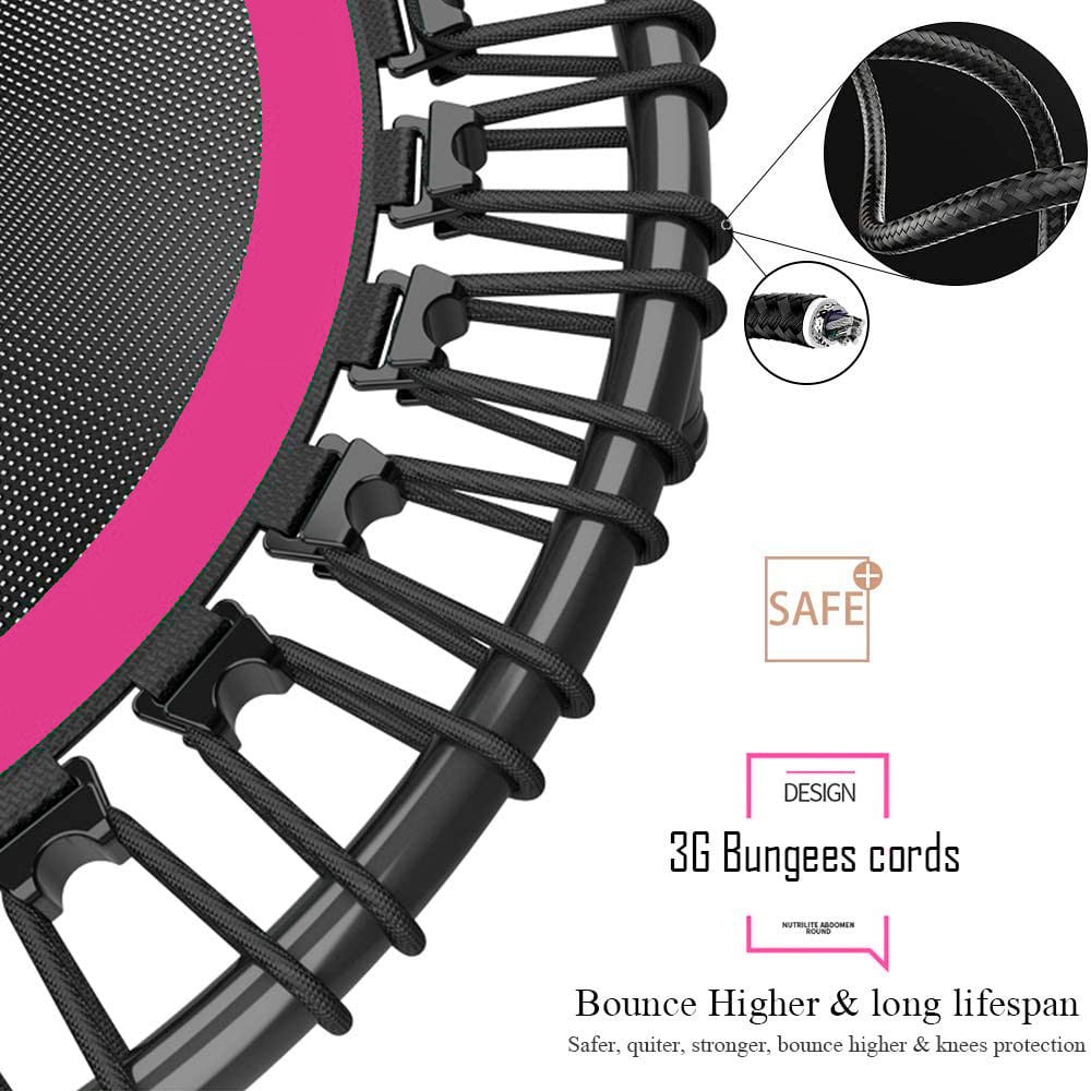 TRAMPOLÍN SPORTIME FITNESS REDONDO CON MANGO 100CM ROSADO - 2