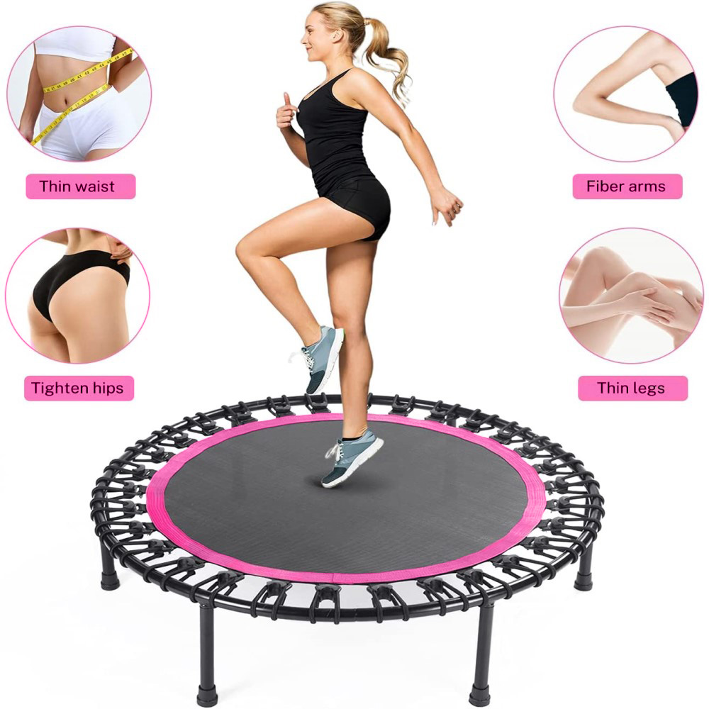TRAMPOLÍN SPORTIME FITNESS REDONDO CON MANGO 100CM ROSADO - 3