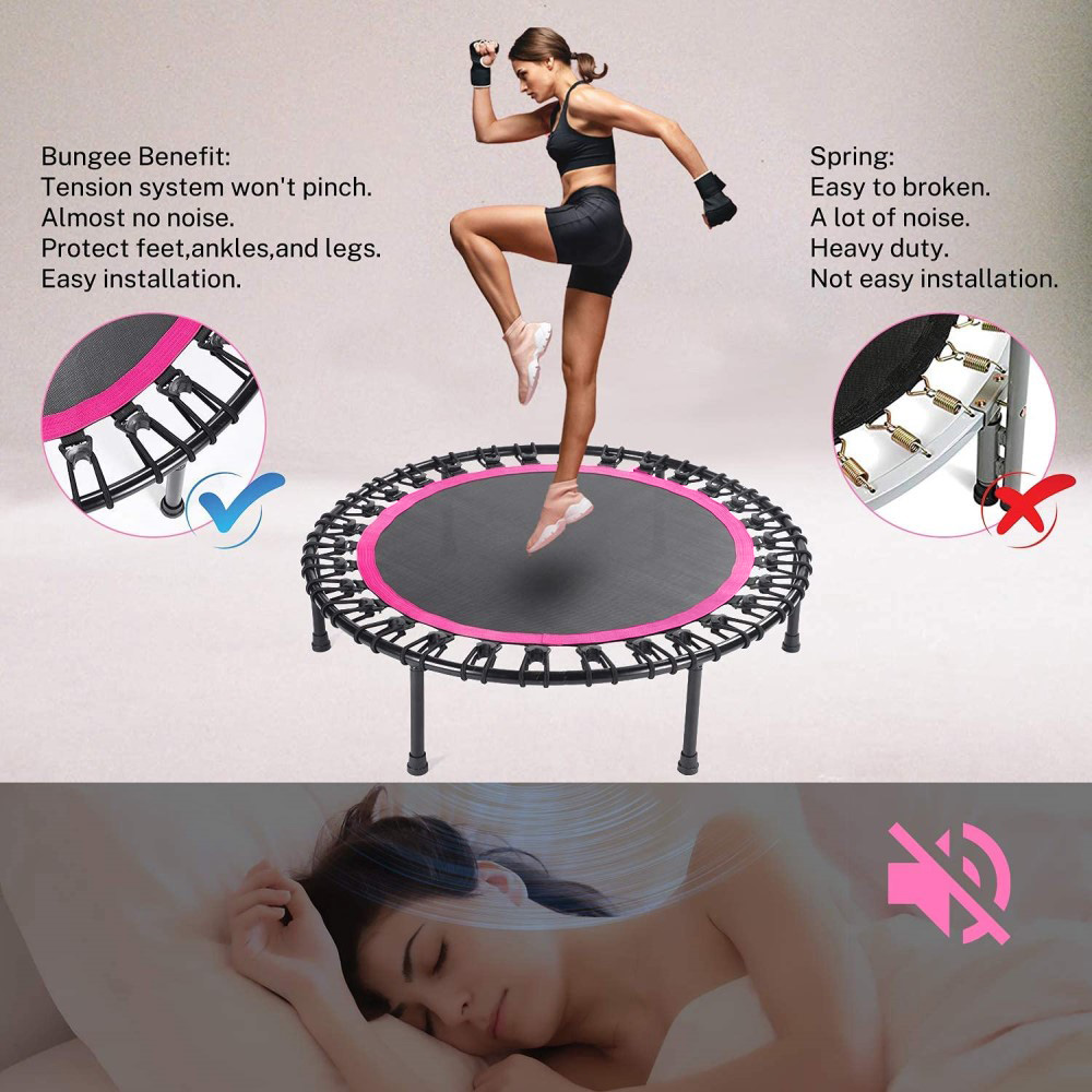 TRAMPOLÍN SPORTIME FITNESS REDONDO CON MANGO 100CM ROSADO - 5