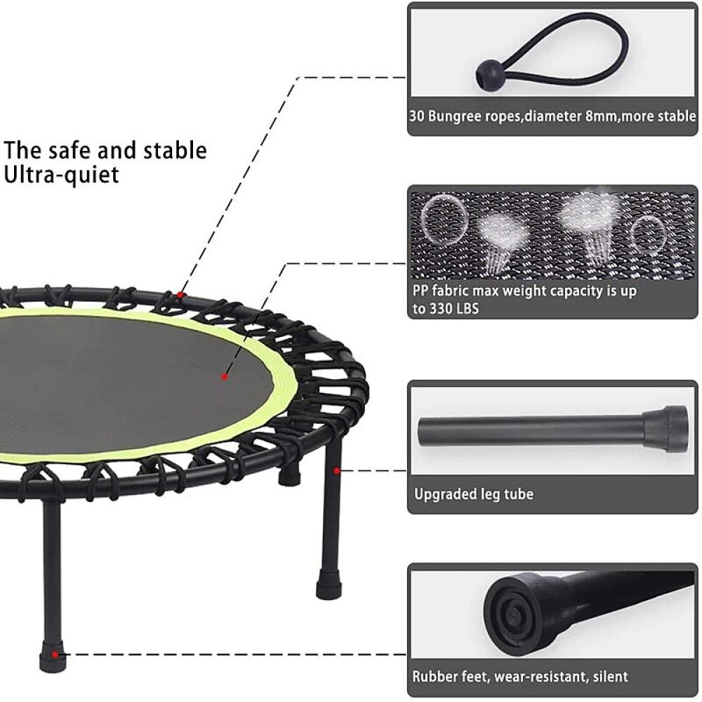 TRAMPOLÍN SPORTIME CON SOPORTE 100 CMS SALTARINA POWER JUMP VERDE - 6