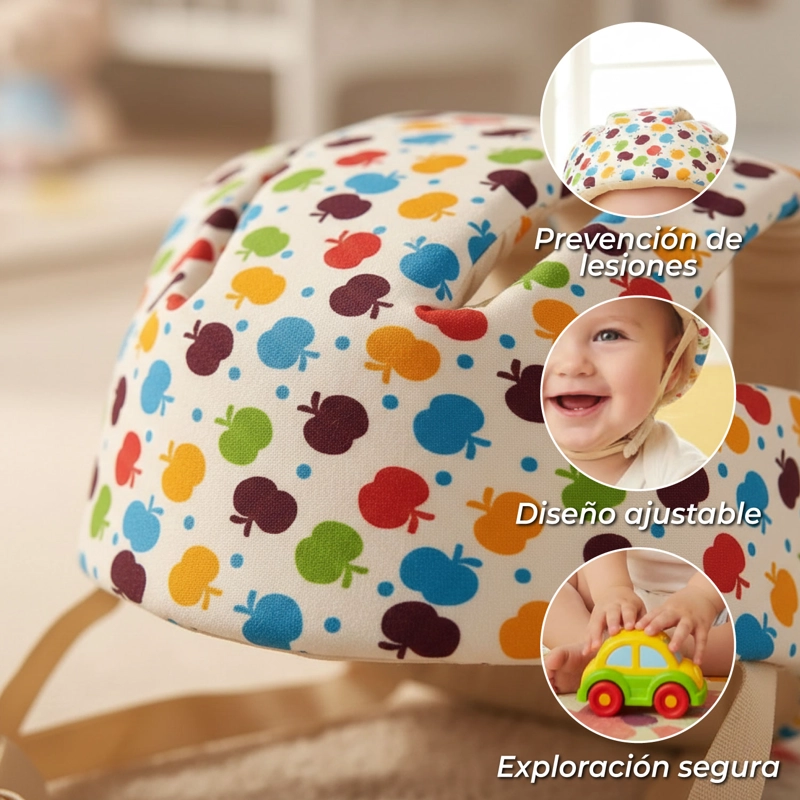 CASCO MUNDO ONLINE PROTECCIÓN SEGURIDAD BEBÉ ANTIGOLPES GATEO BEIGE - 3
