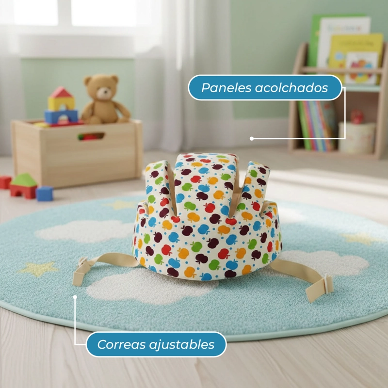 CASCO MUNDO ONLINE PROTECCIÓN SEGURIDAD BEBÉ ANTIGOLPES GATEO BEIGE - 5