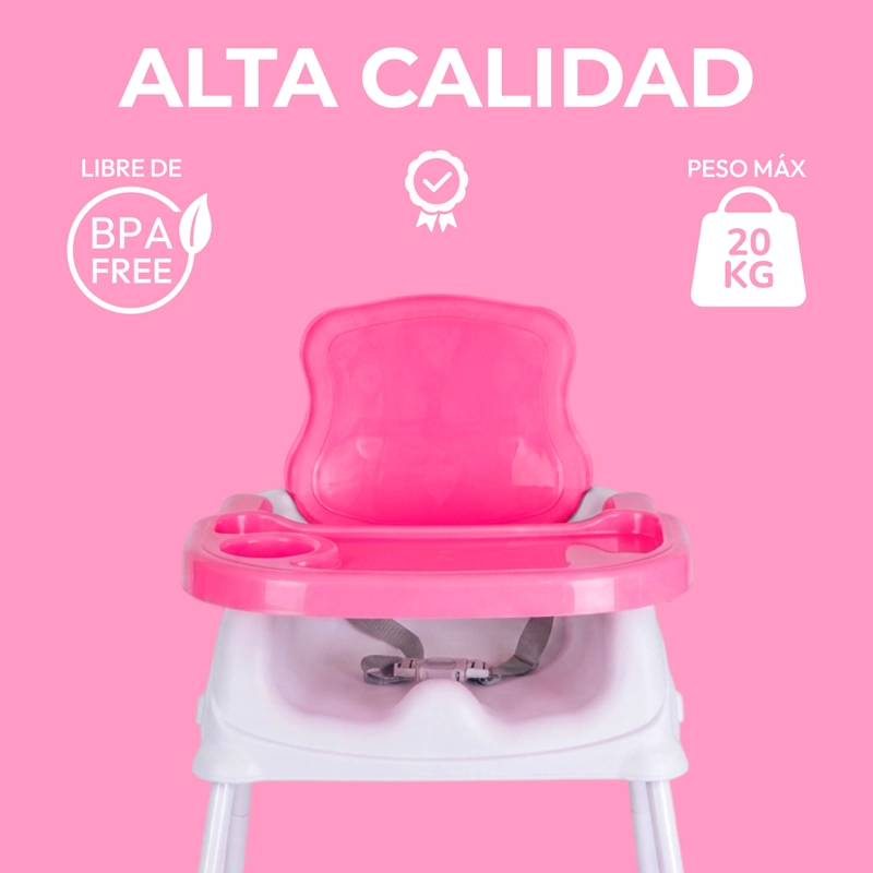 SILLA MUNDO ONLINE COMER PORTÁTIL 3 EN 1 ROSADO - 2