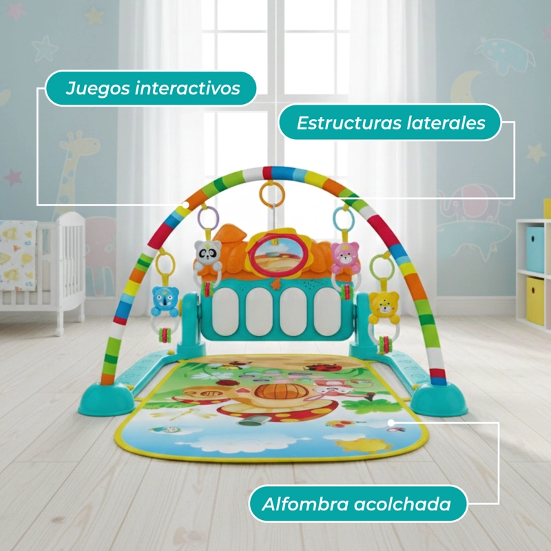 GIMNASIO 3 EN 1 MUSICAL PIANO PARA BEBE - 6