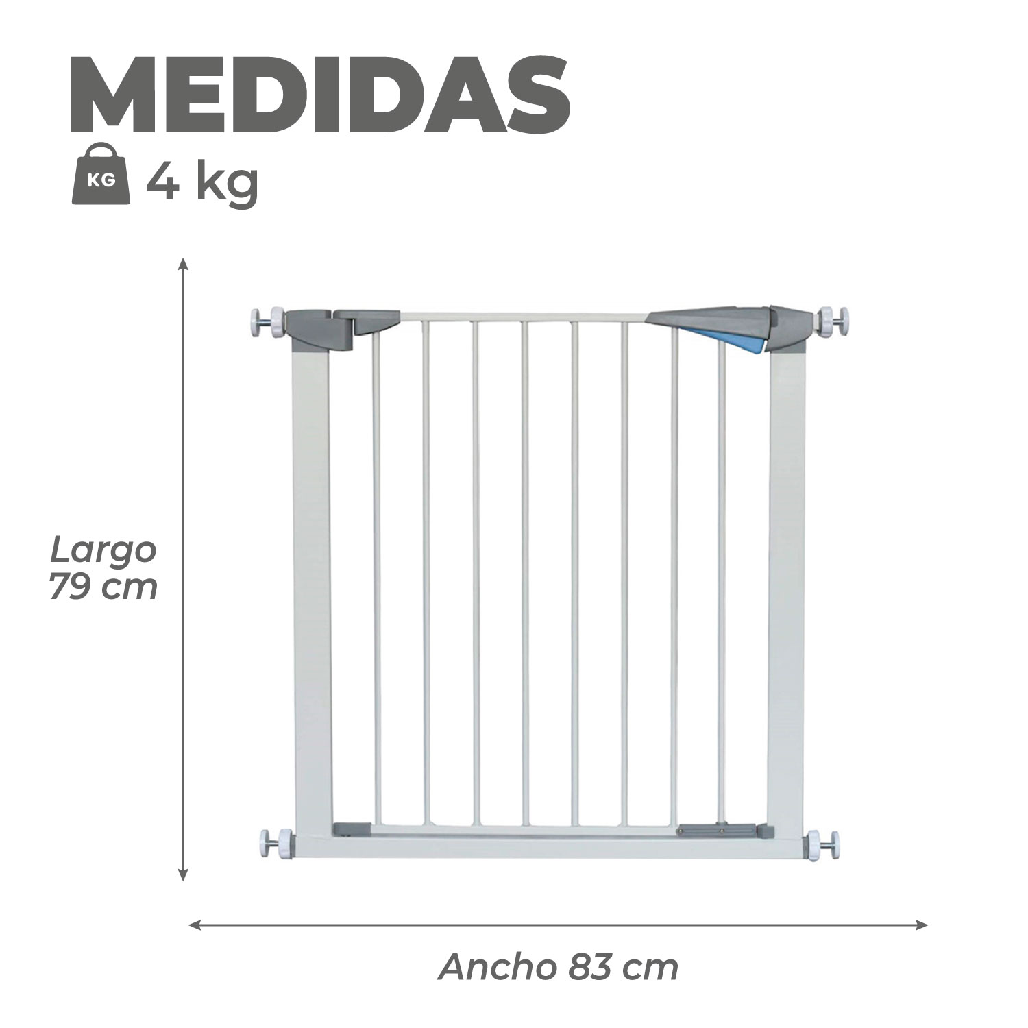 REJA SEGURIDAD MUNDO ONLINE BLANCO PARA ESCALERA PUERTA BEBE MASCOTAS - 3