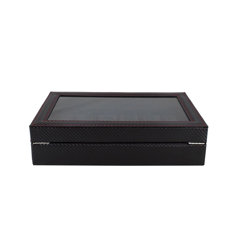 CAJA ORGANIZADORA 12 RELOJES DE LUJO NEGRO CON ROJO - 6
