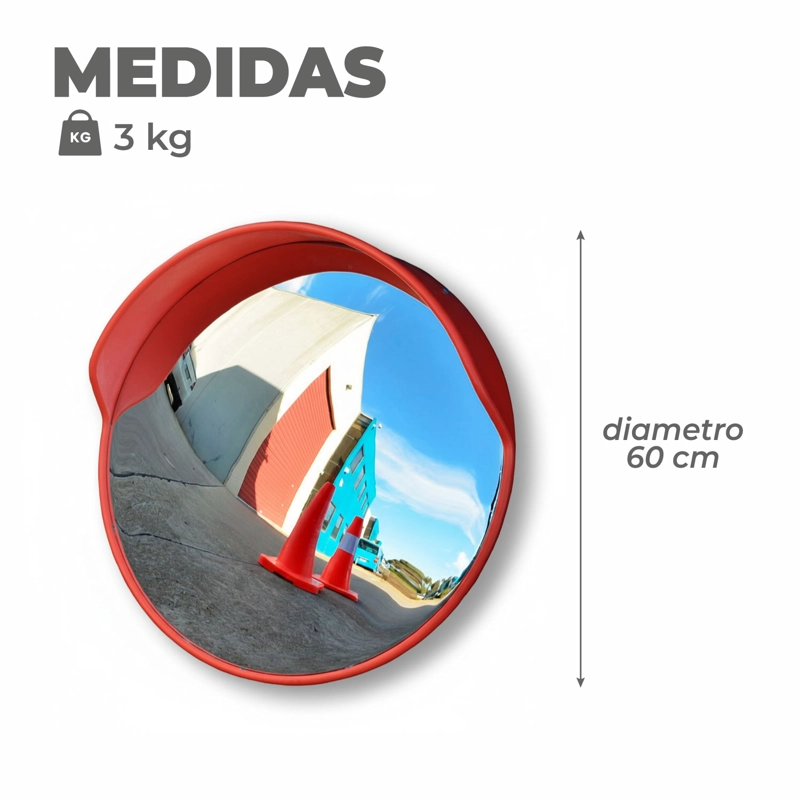ESPEJO MUNDO ONLINE CONVEXO CURVO ESTACIONAMIENTO 60 CM PANORÁMICO - 3