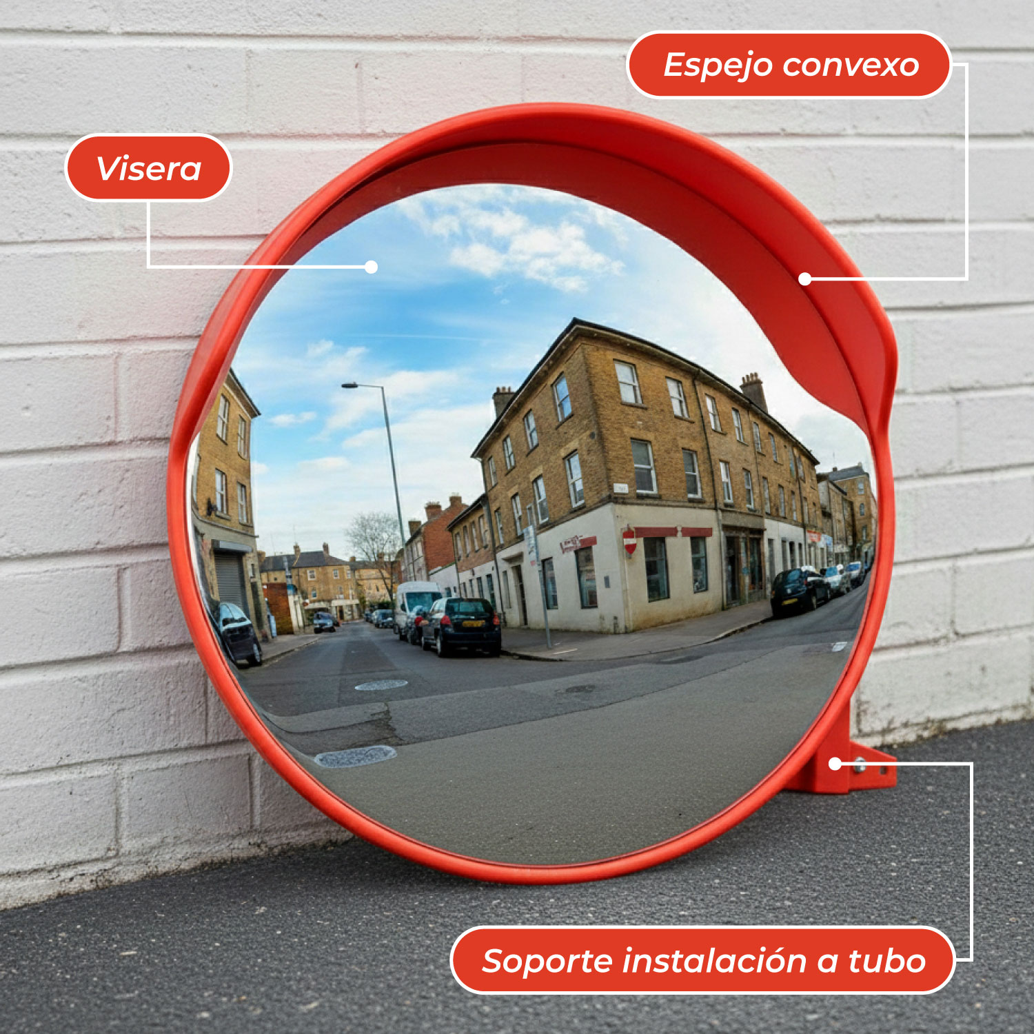 ESPEJO MUNDO ONLINE CONVEXO CURVO ESTACIONAMIENTO 45 CM PANORÁMICO - 5
