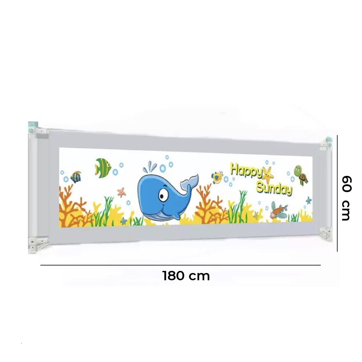BARANDA CAMA SEGURIDAD MUNDO ONLINE GRIS BEBE PLEGABLE 180CM - 9