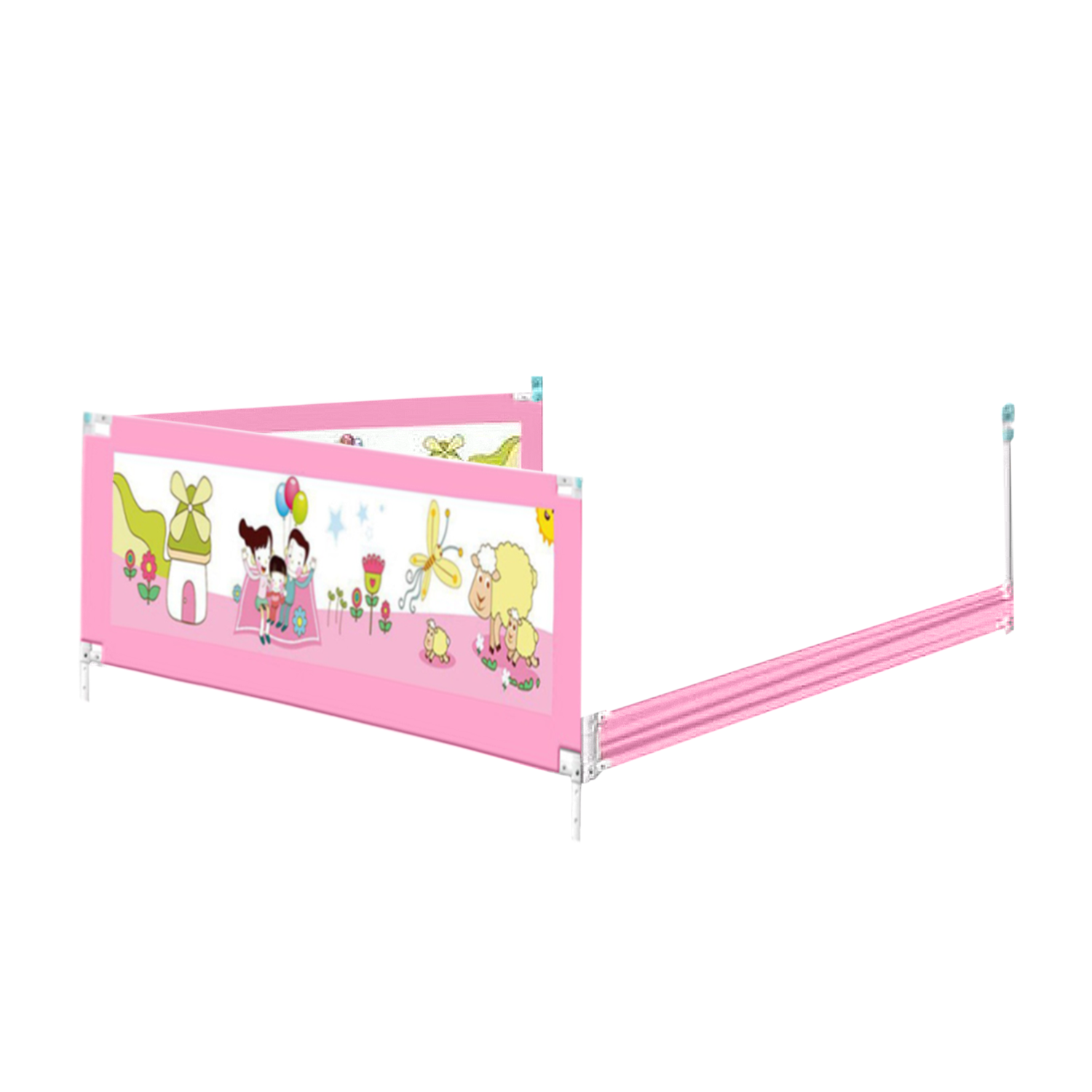 BARANDA CAMA SEGURIDAD MUNDO ONLINE ROSADO BEBE PLEGABLE 180 CM - 2