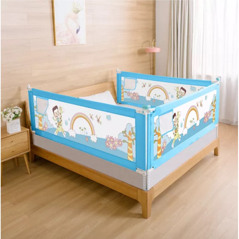 BARANDA CAMA SEGURIDAD MUNDO ONLINE CELESTE BEBE PLEGABLE 150 CM - 8
