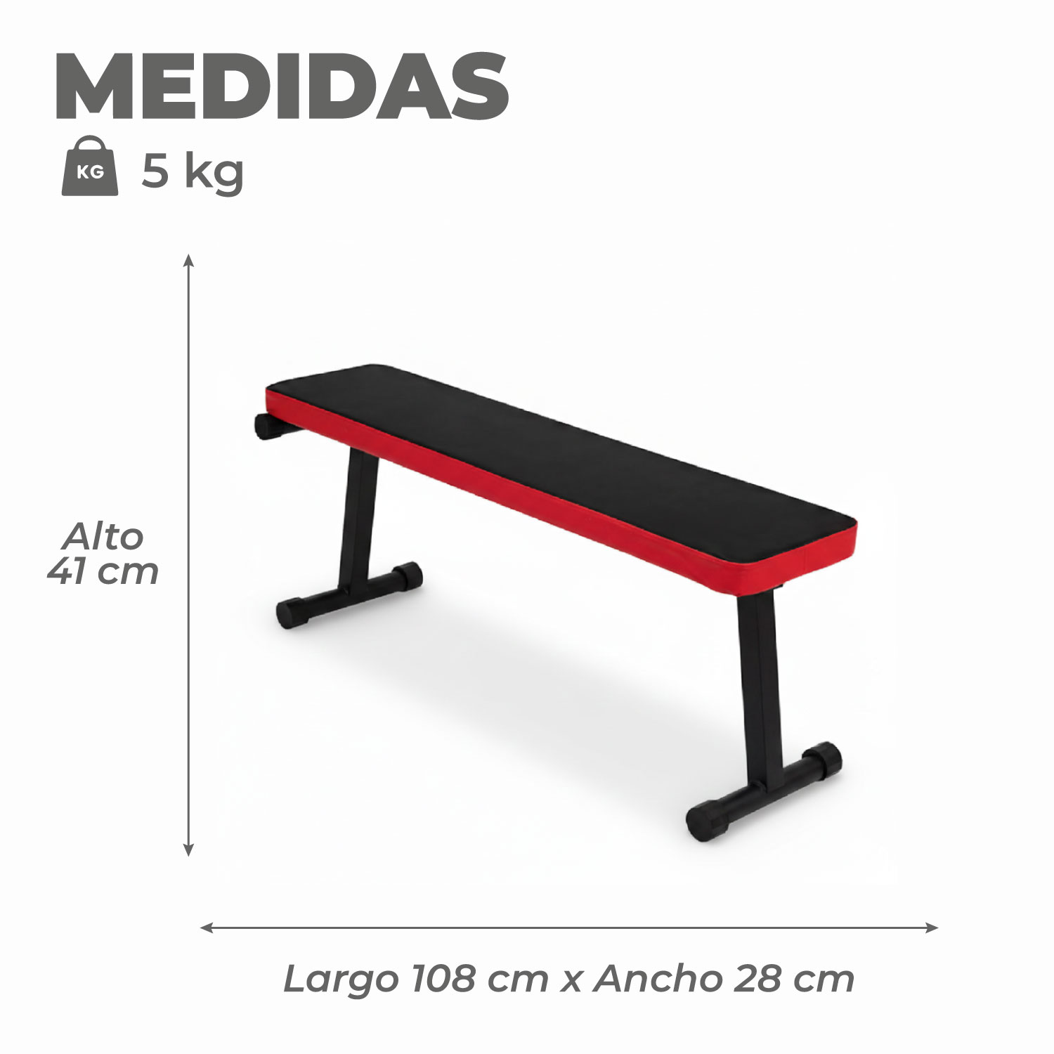 BANCO ASIENTO PLANO PARA EJERCICIOS EXCELENTE CALIDAD - 3
