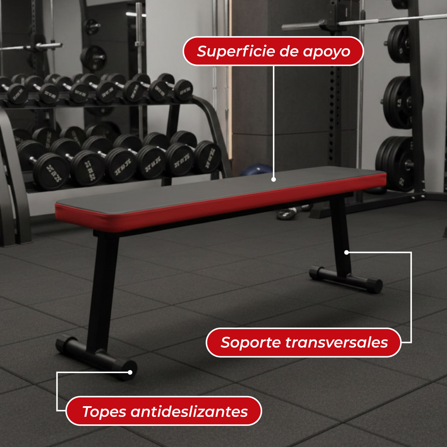 BANCO ASIENTO PLANO PARA EJERCICIOS EXCELENTE CALIDAD - 6