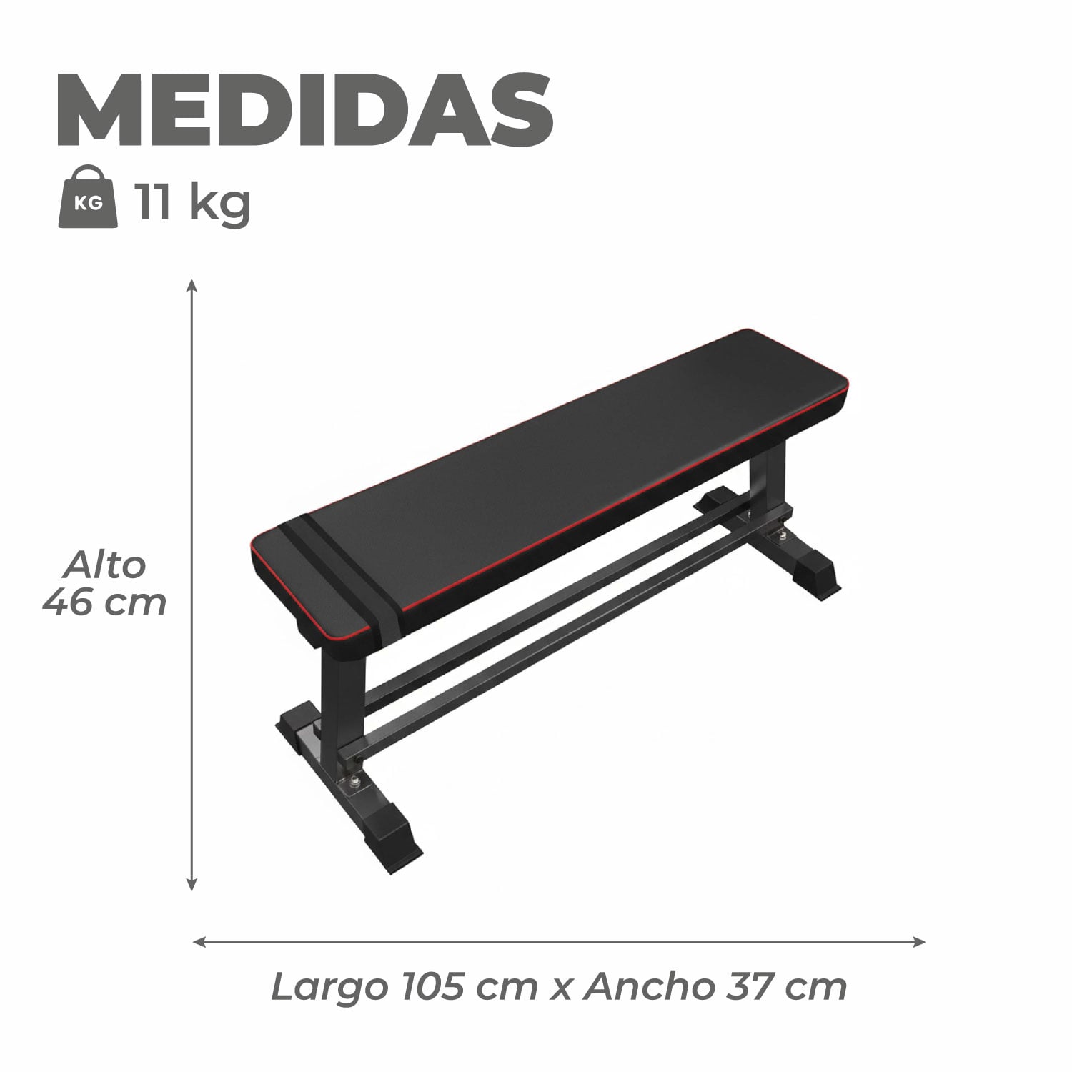 BANCA ABDOMINAL DOBLE SOPORTE FIRME Y ACOLCHADO GRUESO - 3