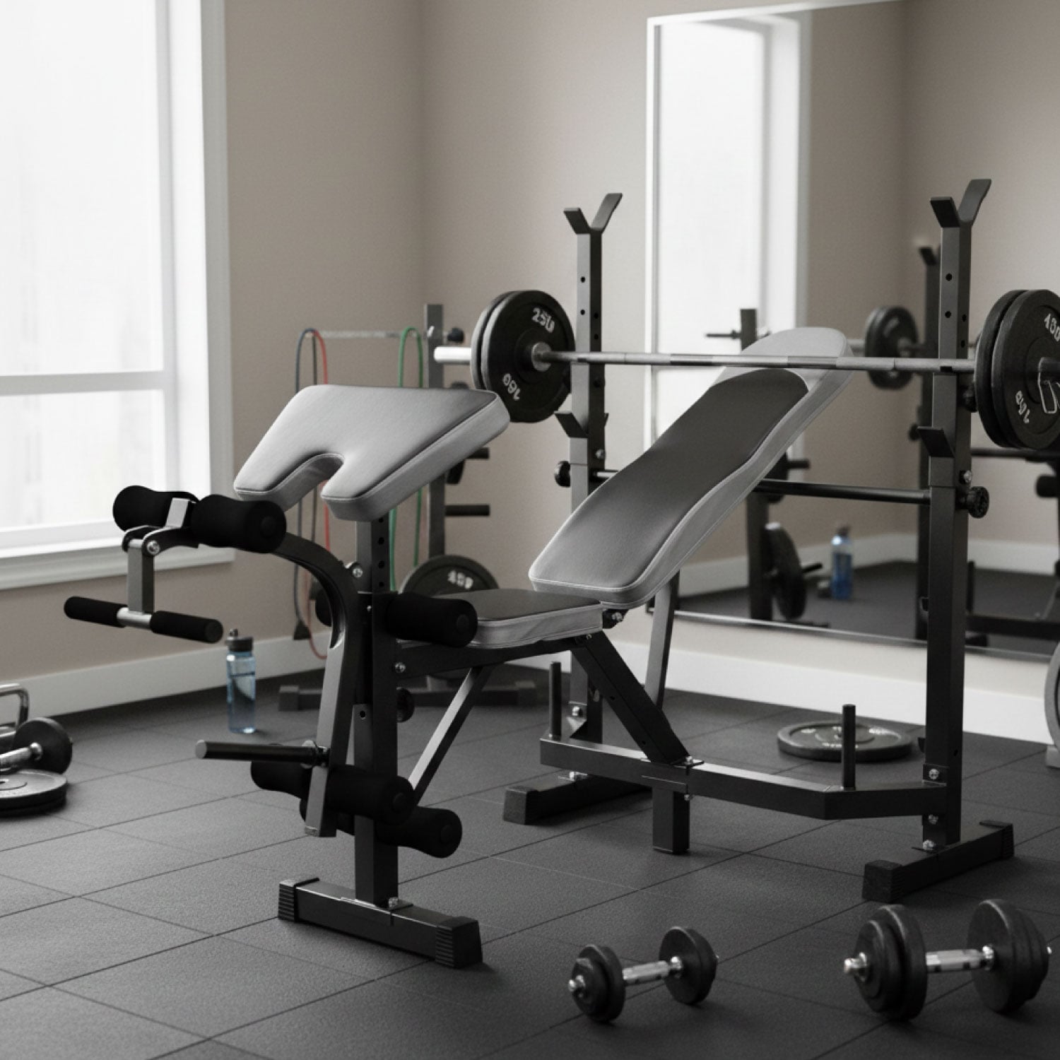 PRESS BANCA ABDOMINAL INCLINABLE Y DECLINABLE + BANCO SCOTT - 2