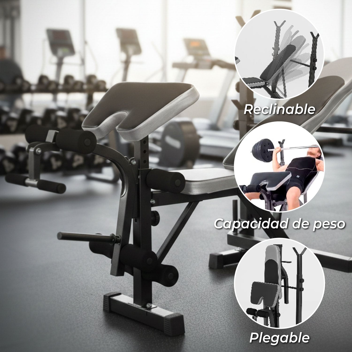 PRESS BANCA ABDOMINAL INCLINABLE Y DECLINABLE + BANCO SCOTT - 4