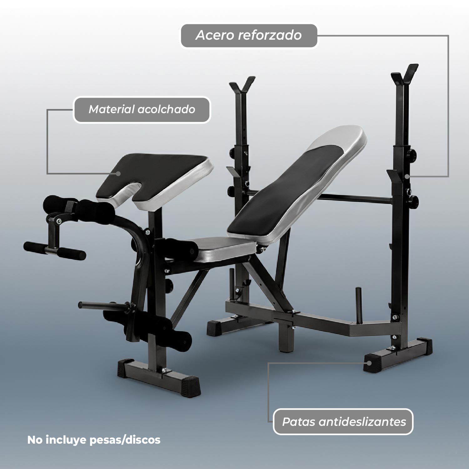 PRESS BANCA ABDOMINAL INCLINABLE Y DECLINABLE + BANCO SCOTT - 6