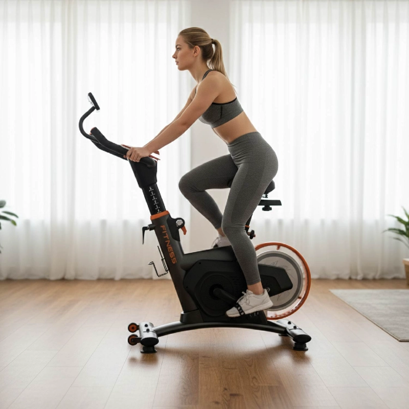 BICICLETA SPINNING MAGNETICA PROFESIONAL K12 8 KG COLOR NEGRO - 5