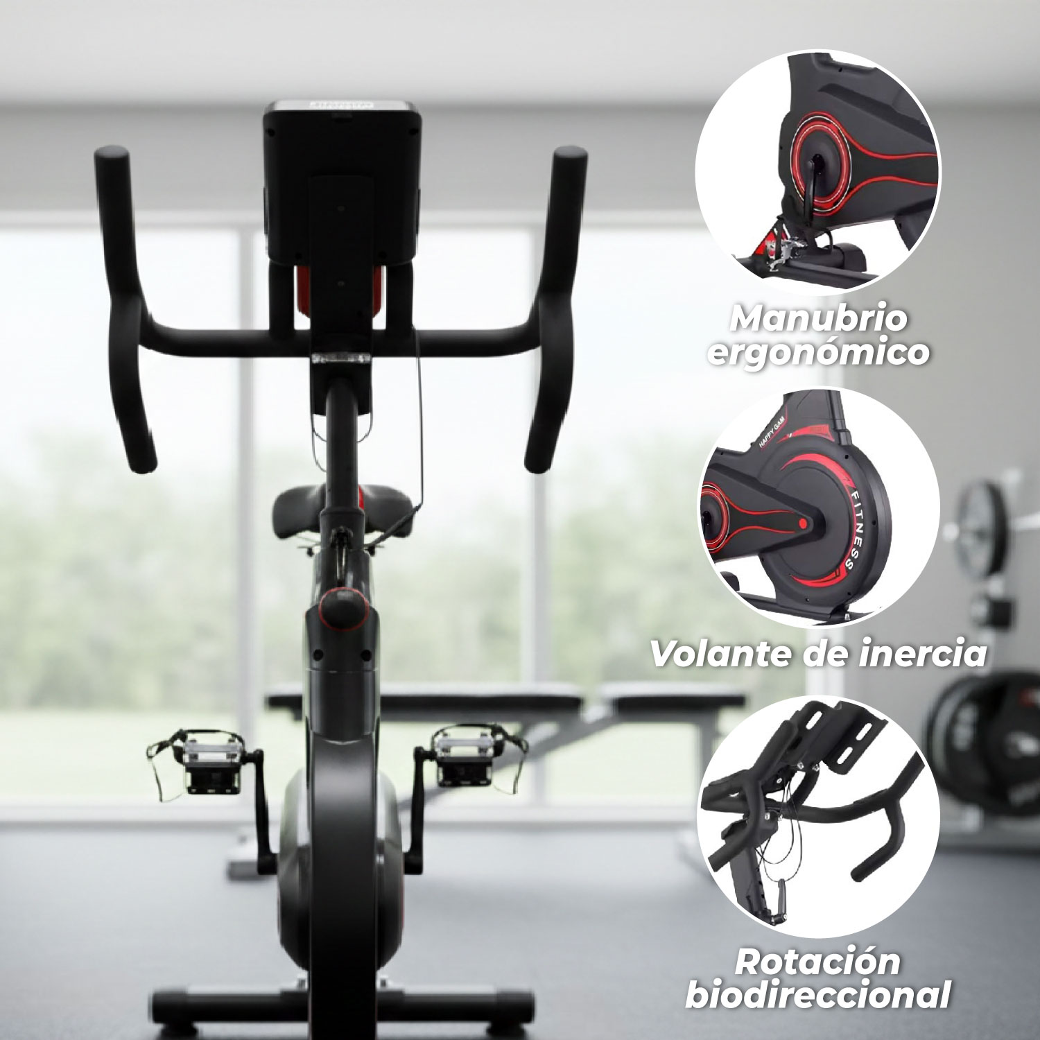 BICICLETA SPINNING MAGNETICA PROFESIONAL T2 DISCO 8KG - 4