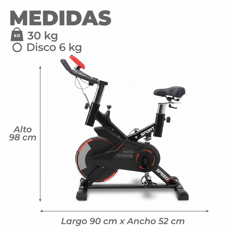 BICICLETA SPINNING PROFESIONAL SPORT&FITNESS CON MONITOR - 3