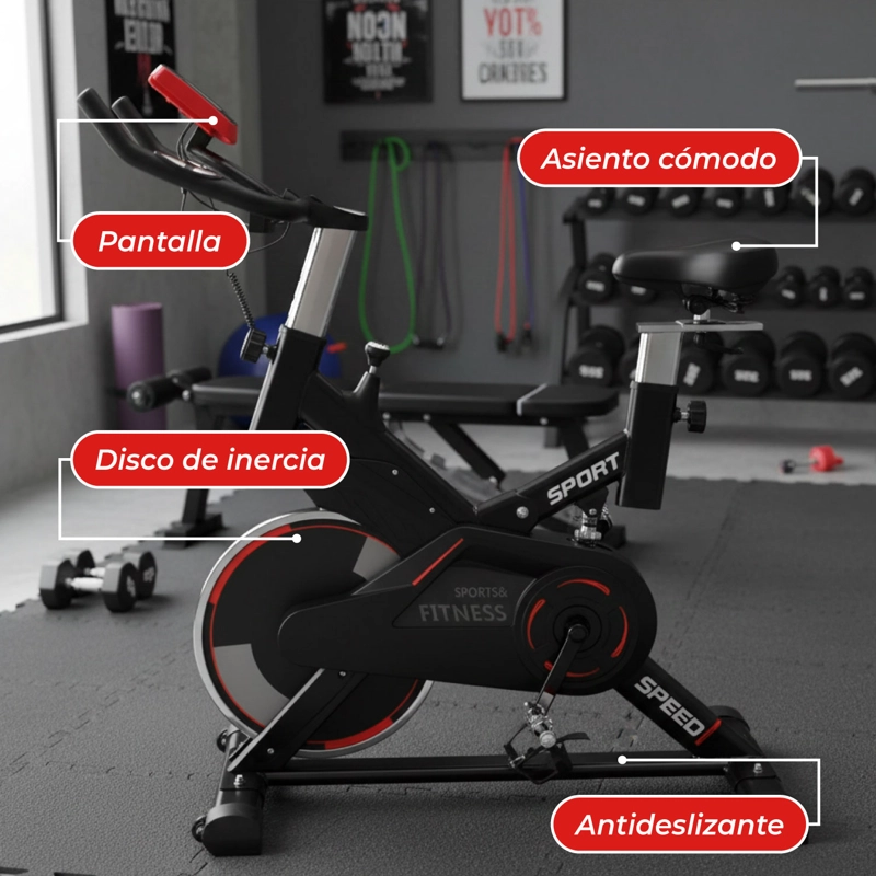 BICICLETA SPINNING PROFESIONAL SPORT&FITNESS CON MONITOR - 6