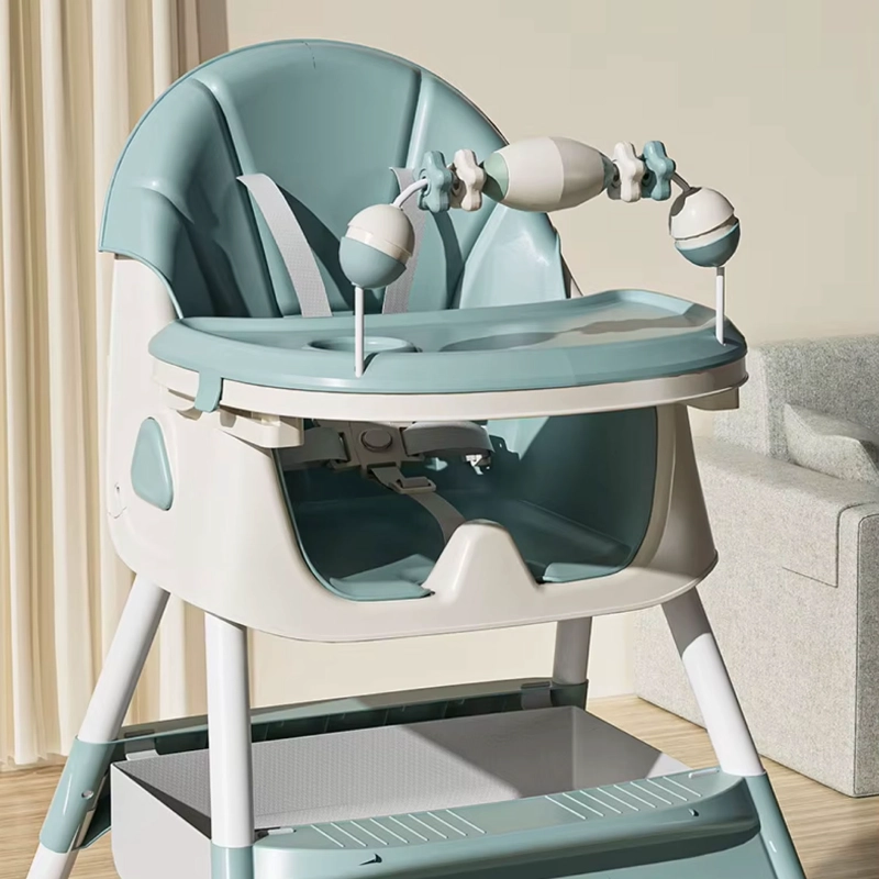 SILLA COMER BEBE DOBLE ALTURA SAFE BABY ENTRETENIDA - CELESTE - 8