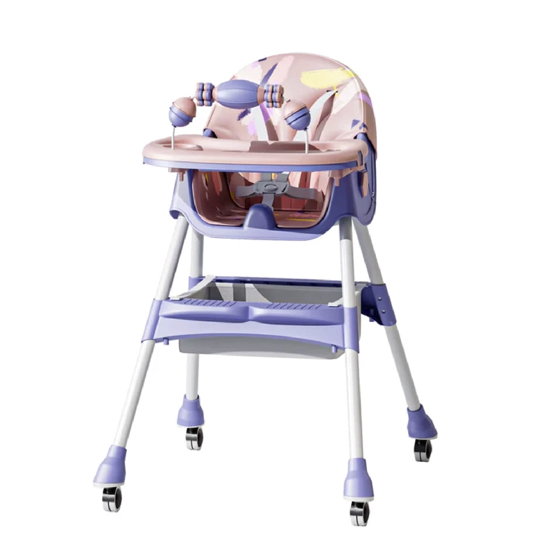 SILLA COMER BEBE DOBLE ALTURA SAFE BABY ENTRETENIDA - LILA - 1