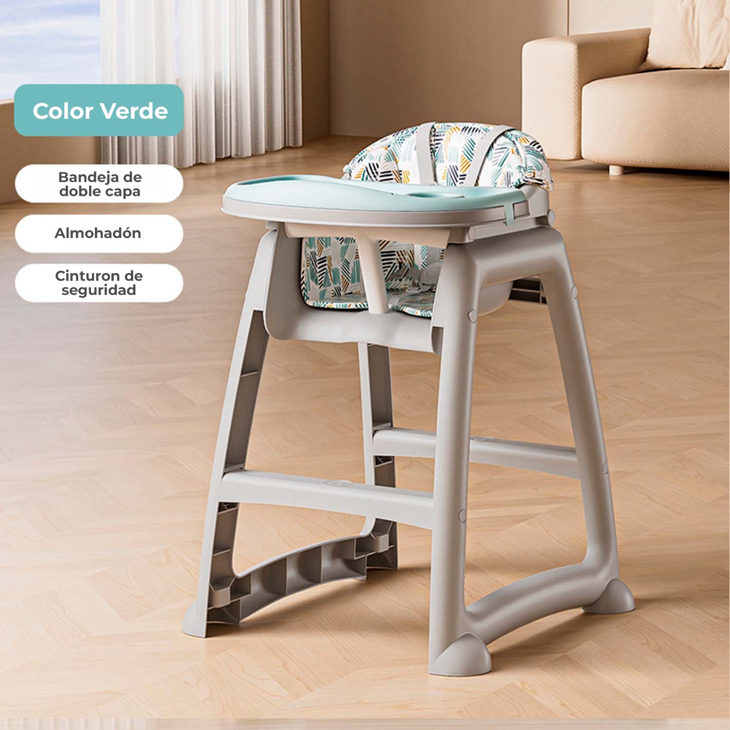 SILLA COMER BEBE STYLISH BABY - CELESTE - 3