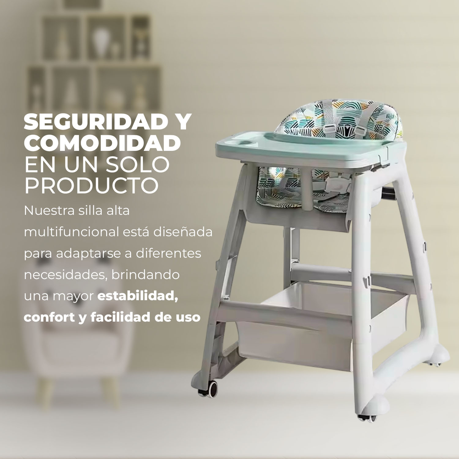 SILLA COMER BEBE STYLISH BABY - CELESTE - 4