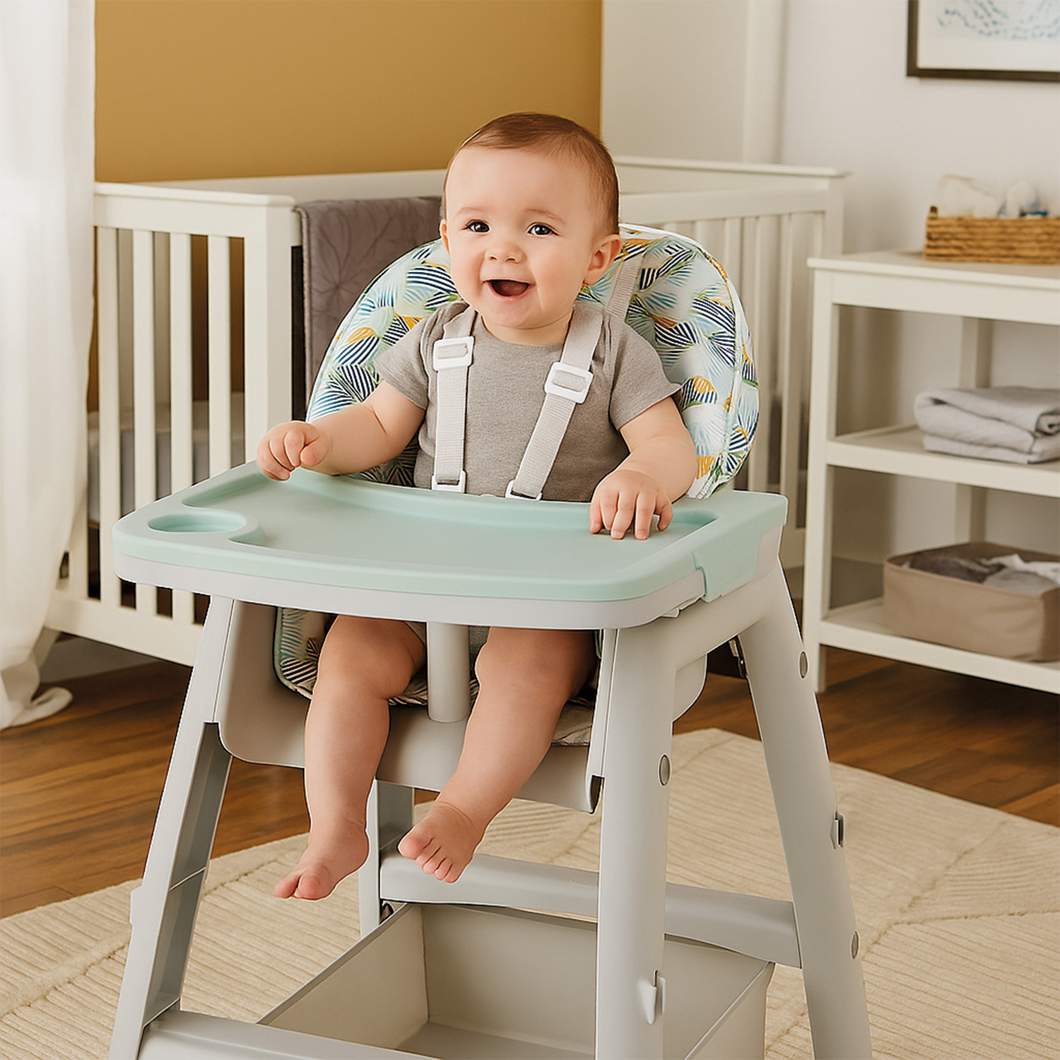 SILLA COMER BEBE STYLISH BABY - CELESTE - 5