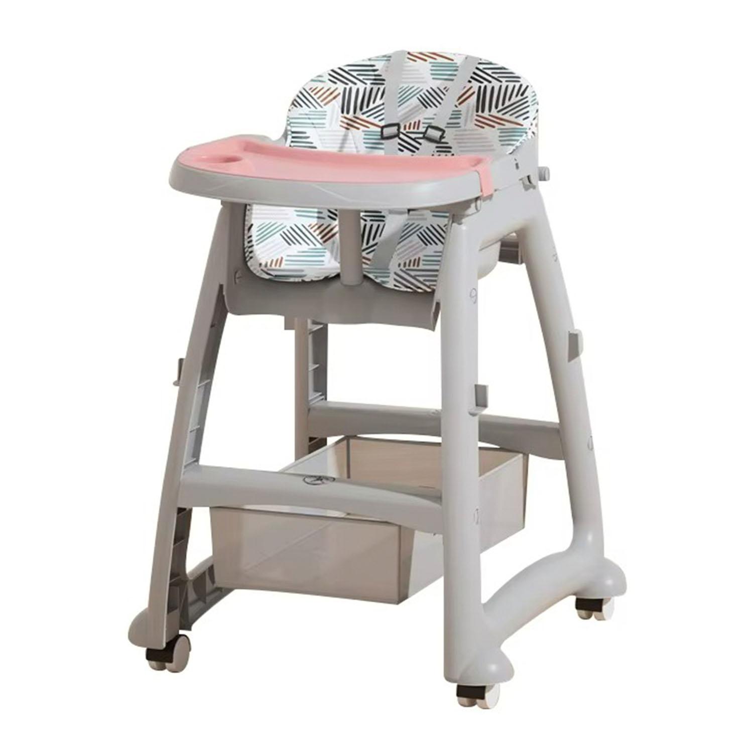 SILLA COMER BEBE STYLISH BABY ROSA