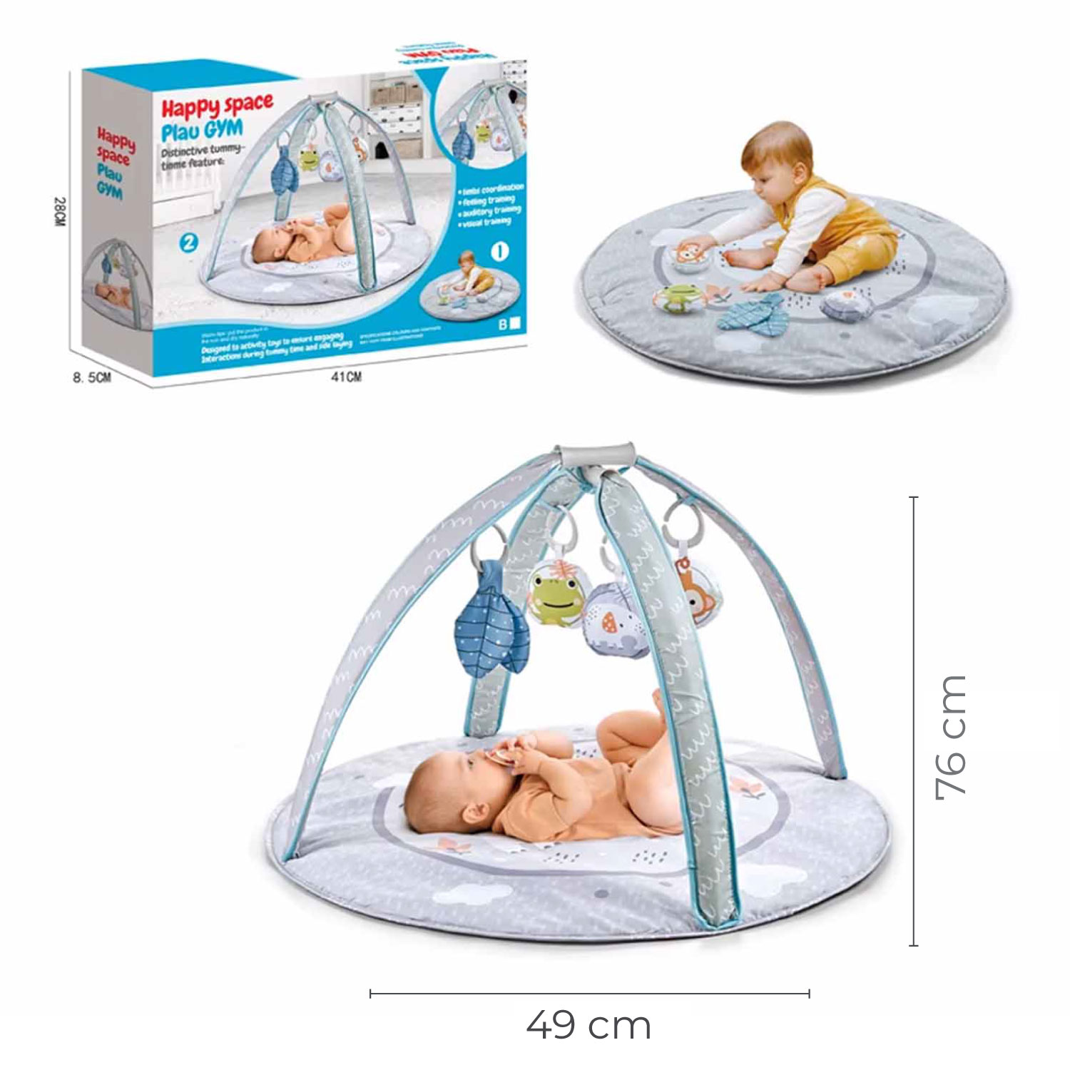 GIMNASIO ALFOMBRA BEBE ACOLCHADO FLUFFYBABY CENTRO DE JUEGOS - 3