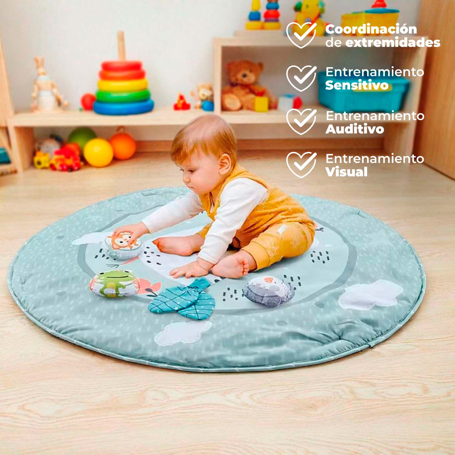 GIMNASIO ALFOMBRA BEBE ACOLCHADO FLUFFYBABY CENTRO DE JUEGOS - 4