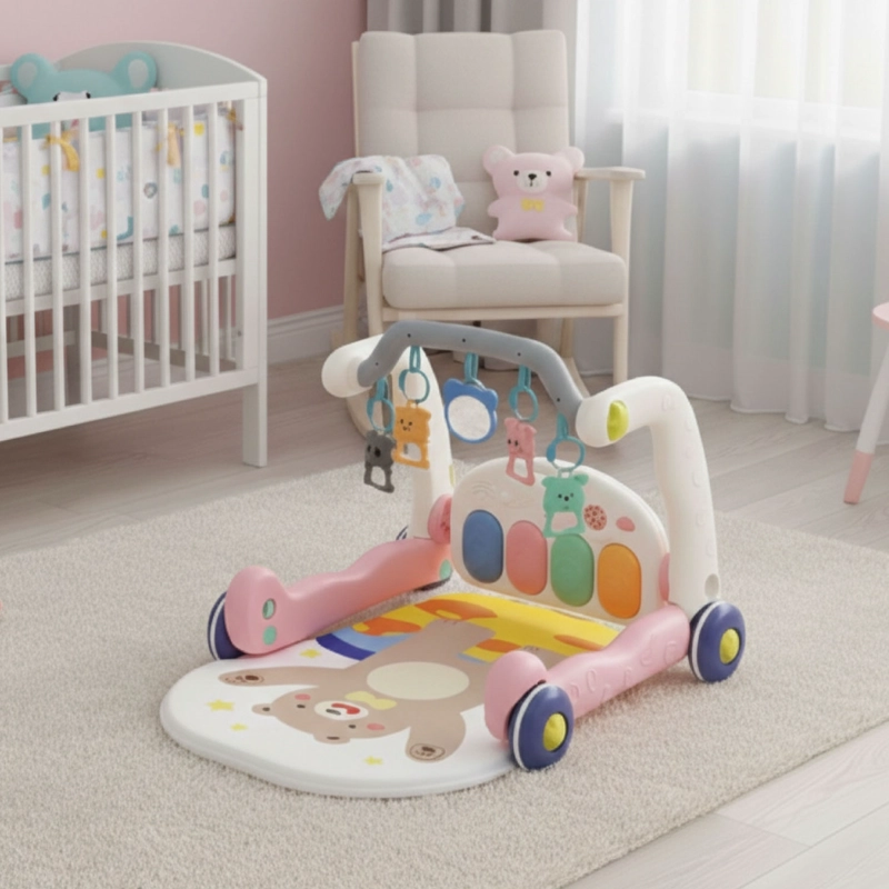 GIMNASIO ALFOMBRA CAMINADORA BEBE MUSICAL 4 EN 1 LITTLE BEAR - 2