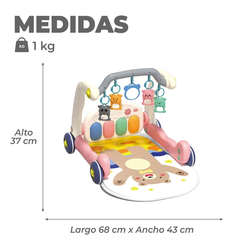 GIMNASIO ALFOMBRA CAMINADORA BEBE MUSICAL 4 EN 1 LITTLE BEAR - 3