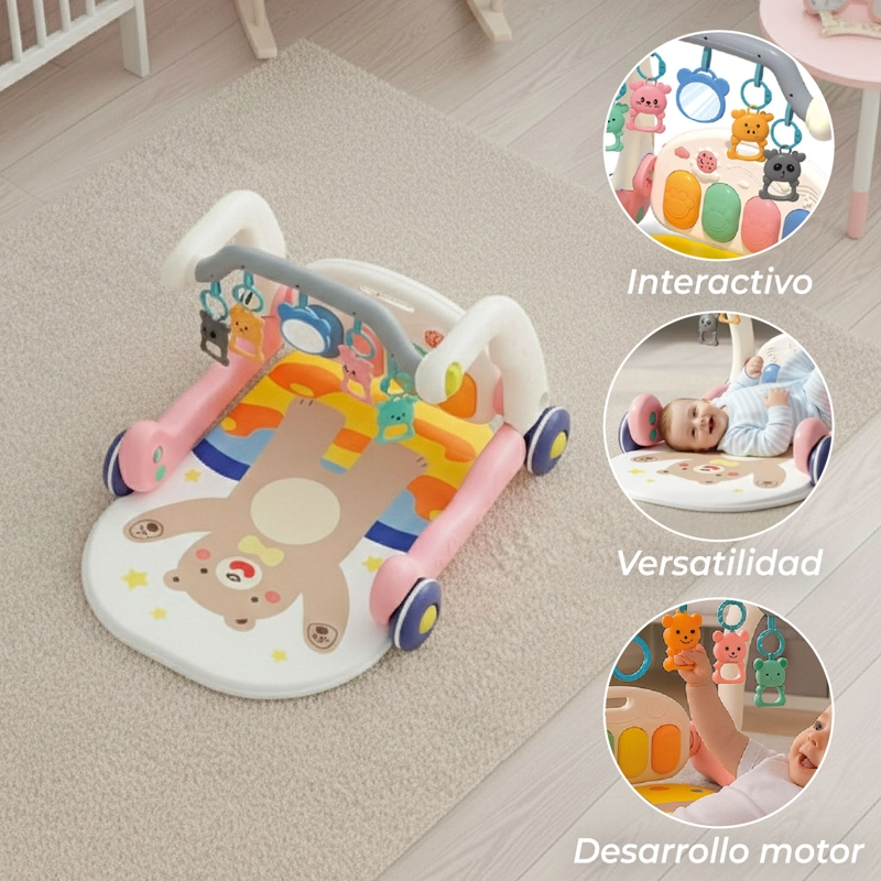 GIMNASIO ALFOMBRA CAMINADORA BEBE MUSICAL 4 EN 1 LITTLE BEAR - 4