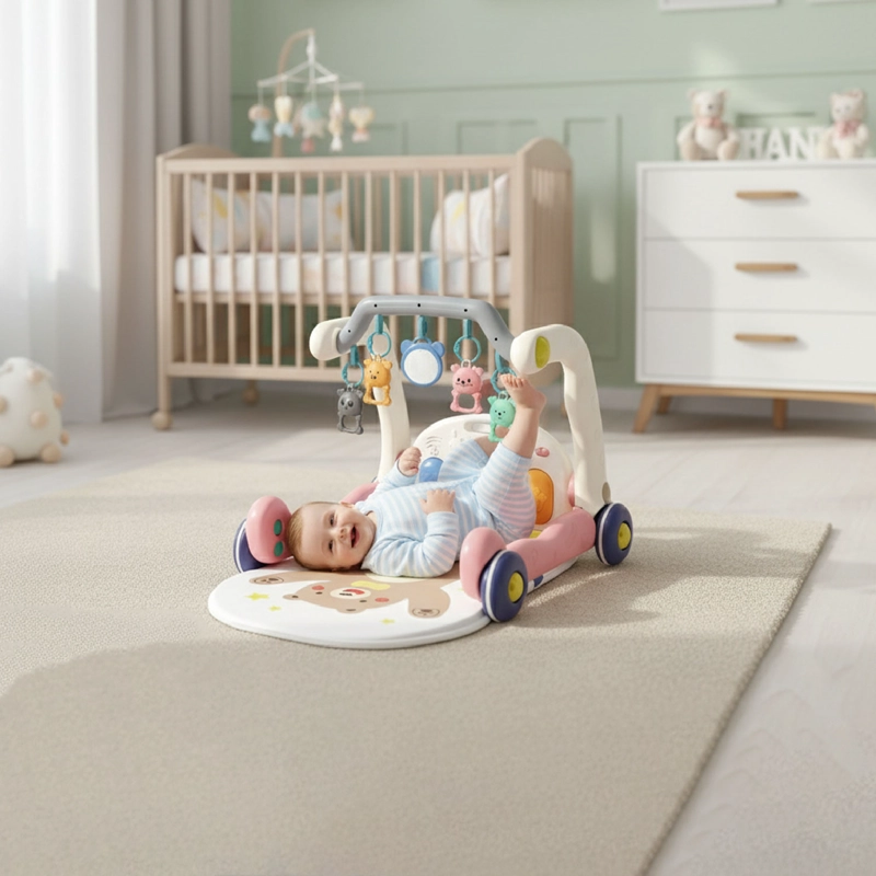 GIMNASIO ALFOMBRA CAMINADORA BEBE MUSICAL 4 EN 1 LITTLE BEAR - 5