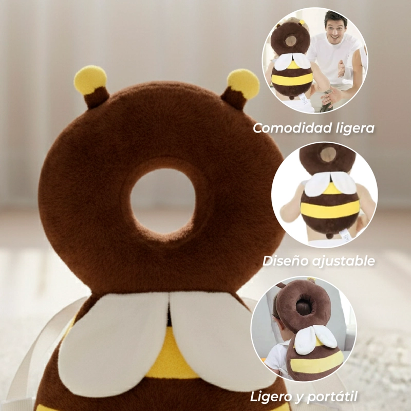 MOCHILA PROTECTORA CABEZA BEBES COJIN ANTIGOLPES ABEJITA - 4