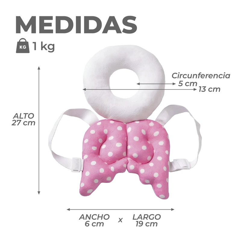 MOCHILA PROTECTORA CABEZA BEBES COJIN ANTIGOLPES ANGELITO - 3