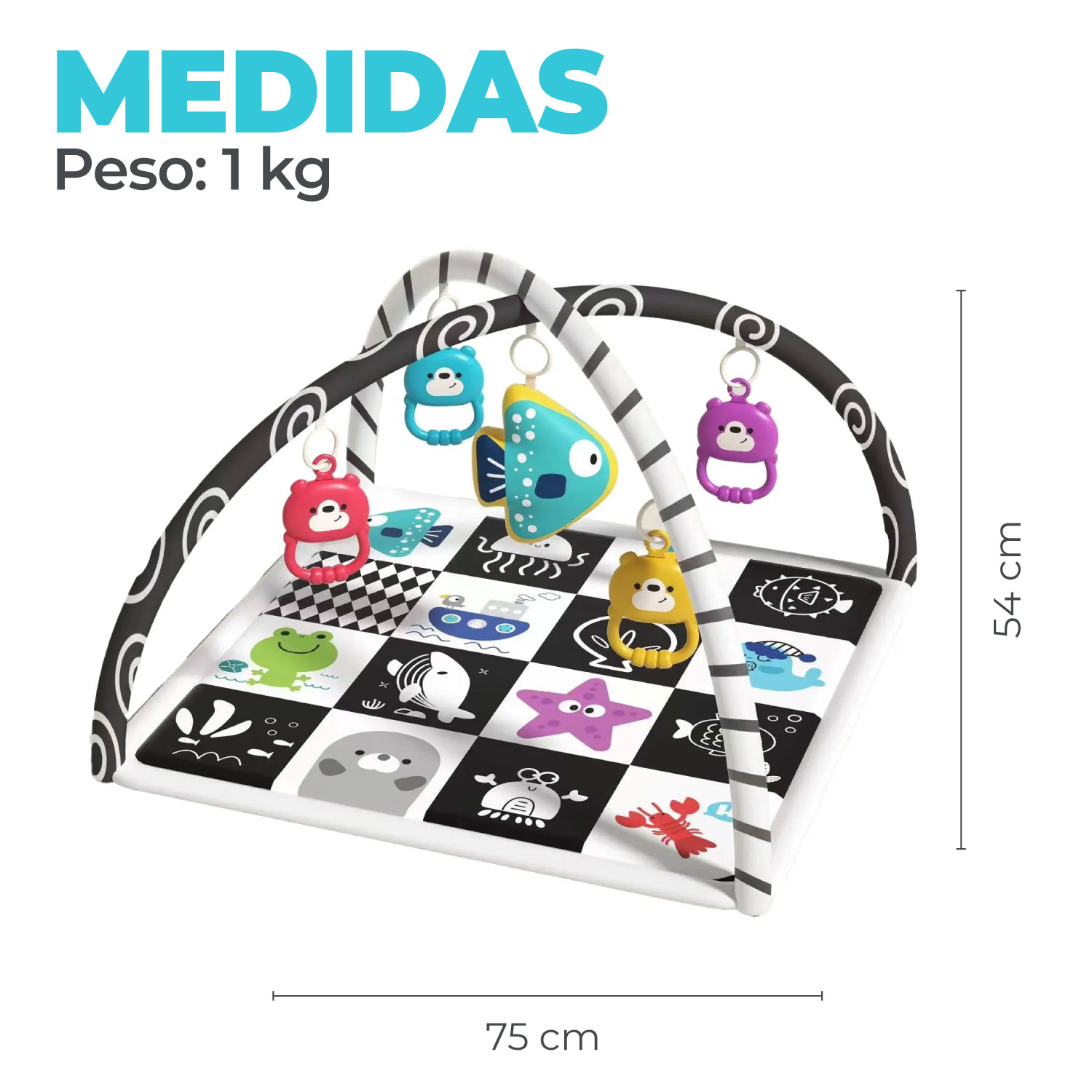 GYM BEBE TAPETE GYMINI CUADRADO + ACCESORIOS - 2