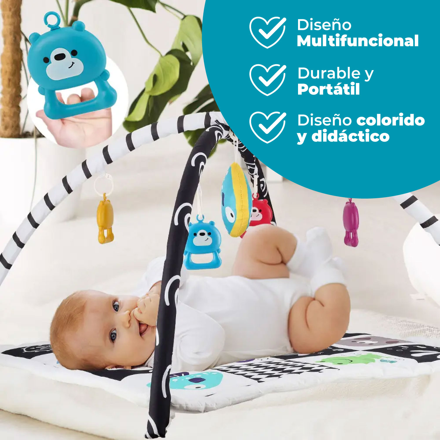 GYM BEBE TAPETE GYMINI CUADRADO + ACCESORIOS - 4