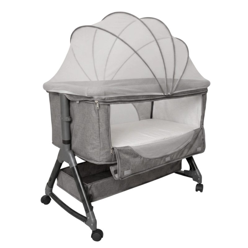CUNA COLECHO MOISES BEBE MECEDORA CON MOSQUITERO GRIS - 1