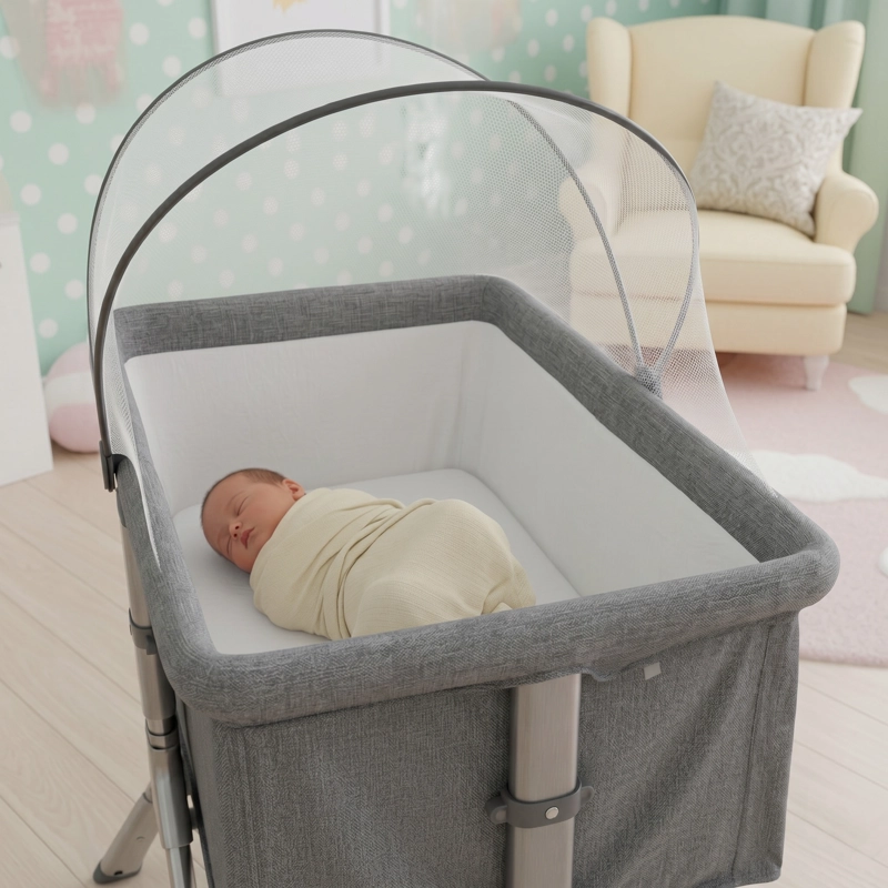 CUNA COLECHO MOISES BEBE MECEDORA CON MOSQUITERO GRIS - 2