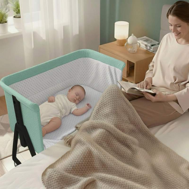 CUNA COLECHO MOISES BEBE ALTURA REGULABLE SAFE&SOFT -AGUA - 5