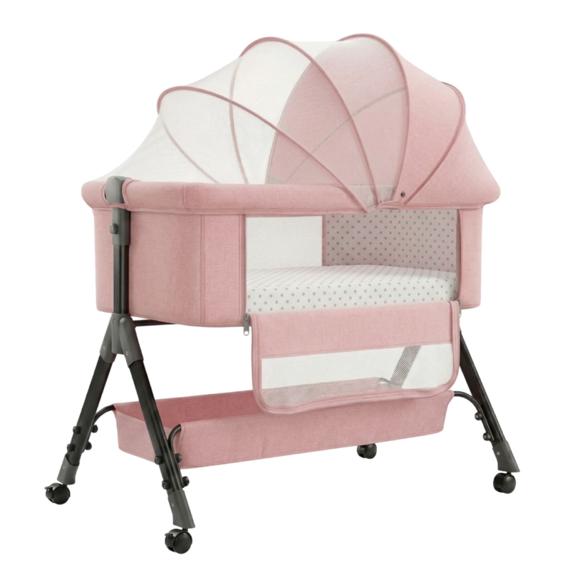 CUNA COLECHO MOISES BEBE ALTURA REGULABLE SAFE&SOFT - ROSA - 1