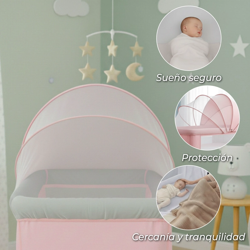 CUNA COLECHO MOISES BEBE ALTURA REGULABLE SAFE&SOFT - ROSA - 4