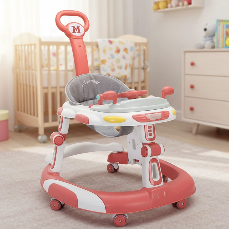ANDADOR CAMINADORA BEBE PLEGABLE AUTITO CON SONIDO - ROSA - 2